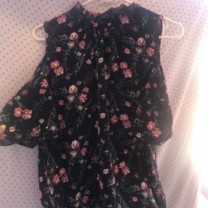 floral cold shoulder top